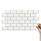 12"x 12" Resin Mosaic Tiles Square Self-Adhesive Tiles for Backsplash & Wall Tile