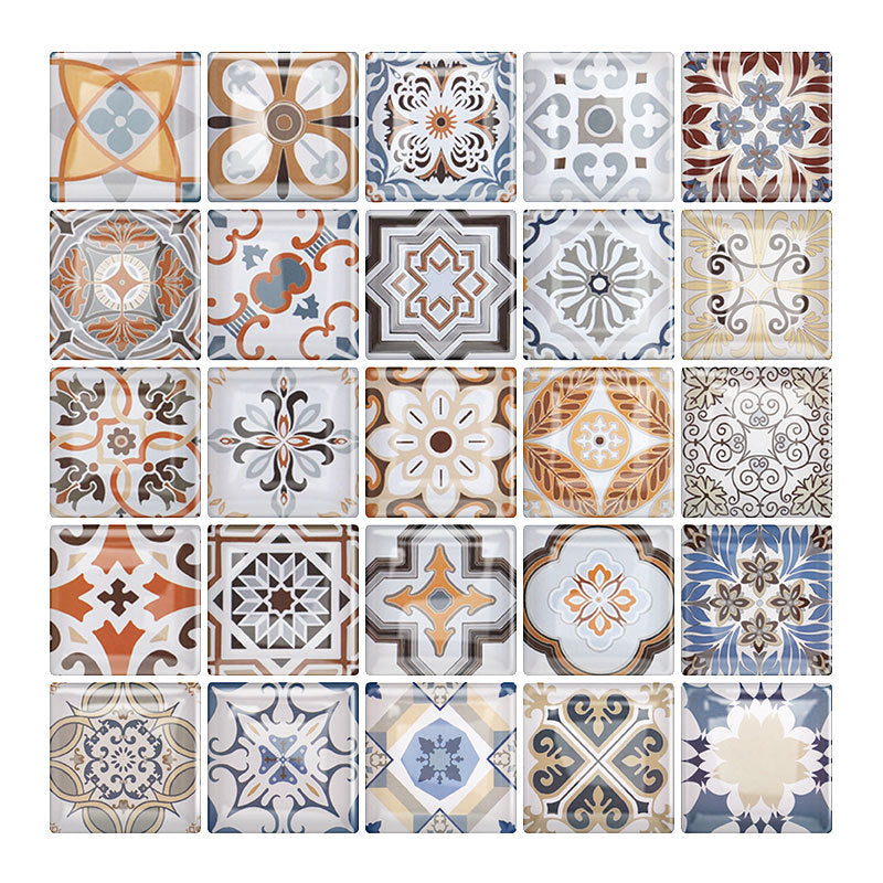 12"x 12" Resin Mosaic Tiles Square Self-Adhesive Tiles for Backsplash & Wall Tile