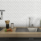 12"x 12" Resin Mosaic Tiles Square Self-Adhesive Tiles for Backsplash & Wall Tile