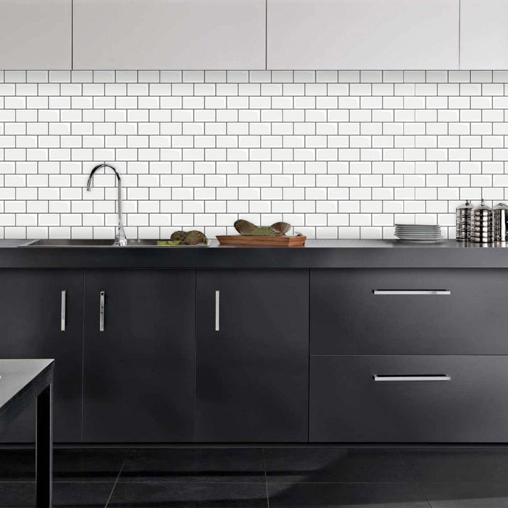 12"x 12" Resin Mosaic Tiles Square Self-Adhesive Tiles for Backsplash & Wall Tile