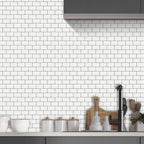 12"x 12" Resin Mosaic Tiles Square Self-Adhesive Tiles for Backsplash & Wall Tile