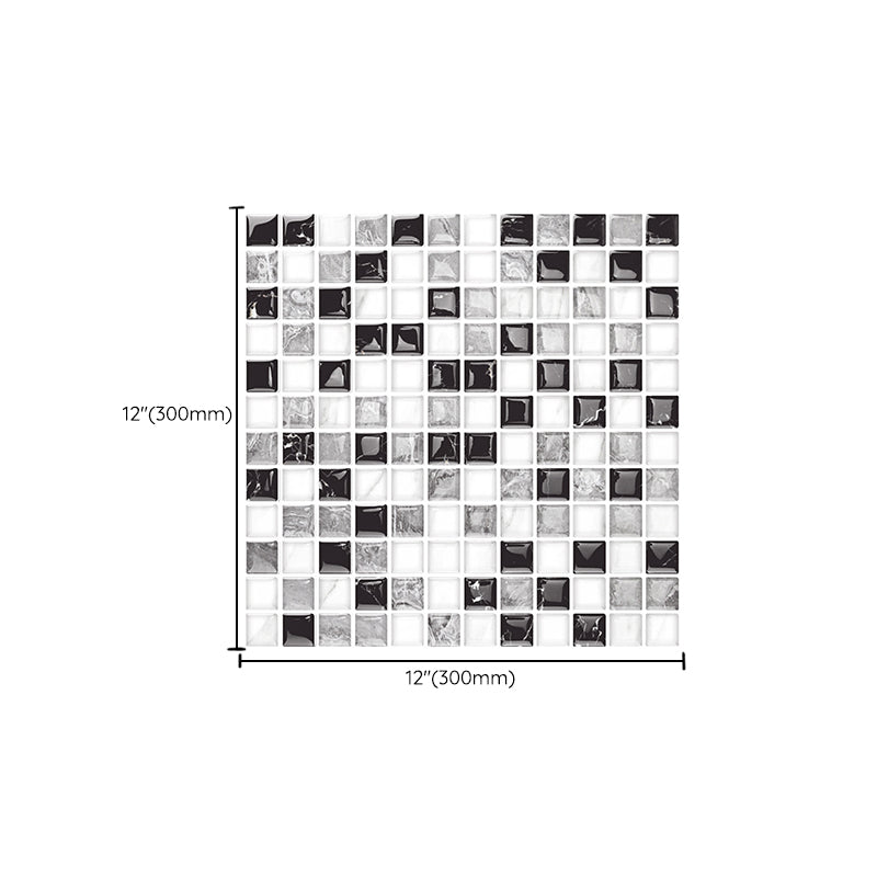12"x 12" Resin Mosaic Tiles Square Self-Adhesive Tiles for Backsplash & Wall Tile