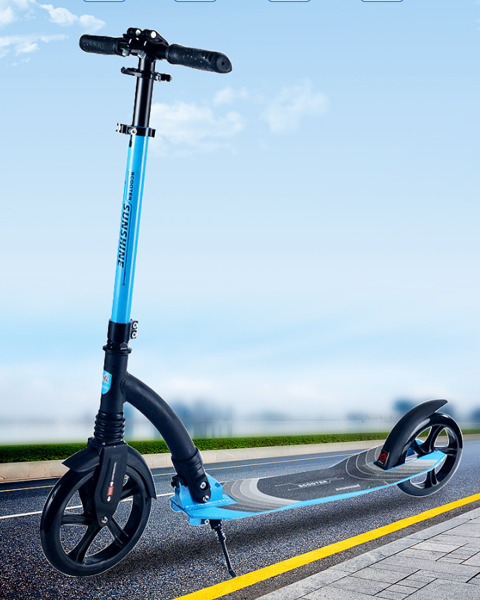 nadle Foldable Three-Wheeled Three-Mode Balance Bike Kids Scooter (Blue)