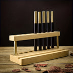 Luxury Desk Organizer made of Solid Walnut – With Brass-colored Accents