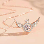 Angel Wings Necklace – Titanium Steel Pendant with Strass