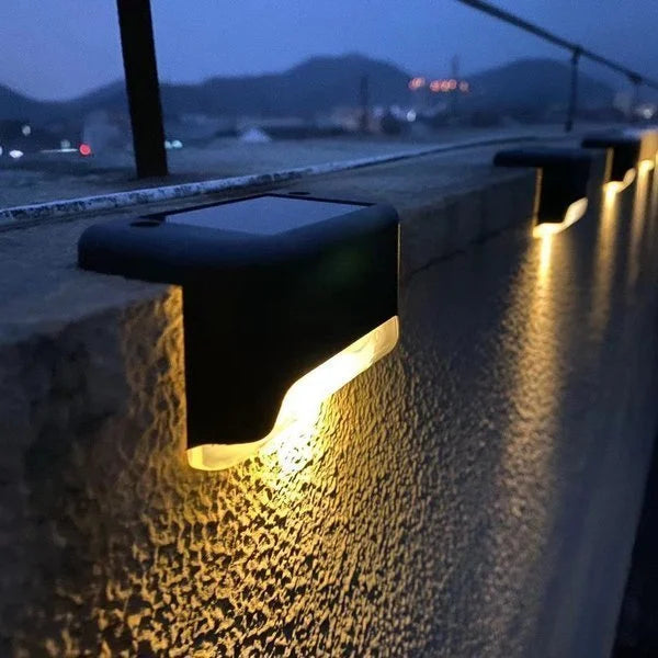 Solar-powered terrace lighting for outdoor use