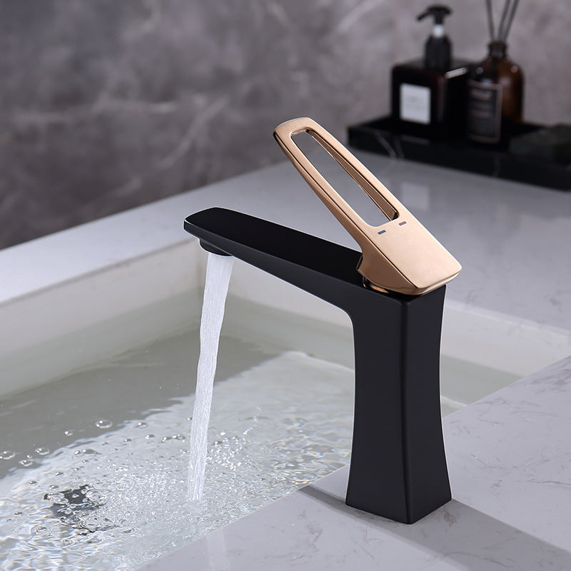 Glam Vessel Sink Faucet Brass Lever Handles with Drain Assembly Sink Mixer