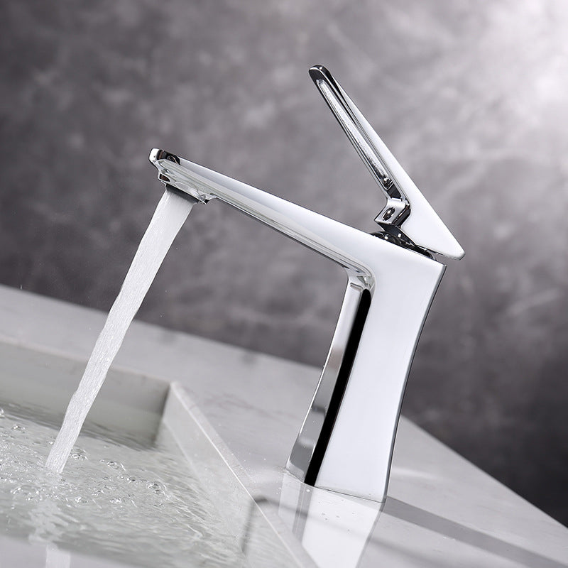 Glam Vessel Sink Faucet Brass Lever Handles with Drain Assembly Sink Mixer