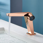 Modern Bathroom Sink Faucet Brass Knob Handle Low Arc Basin Faucet