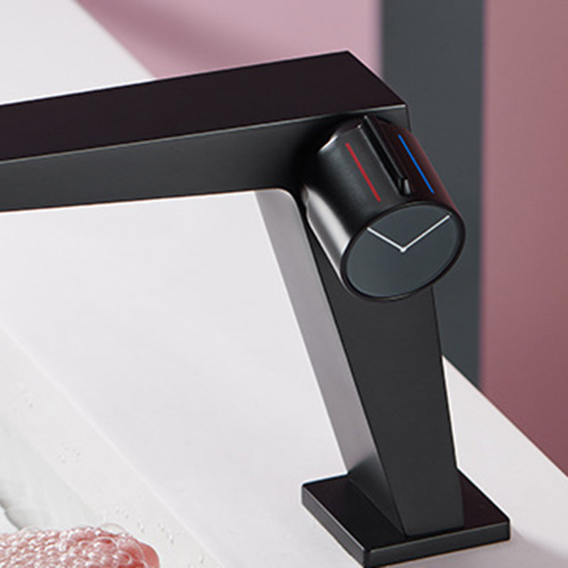Modern Bathroom Sink Faucet Brass Knob Handle Low Arc Basin Faucet
