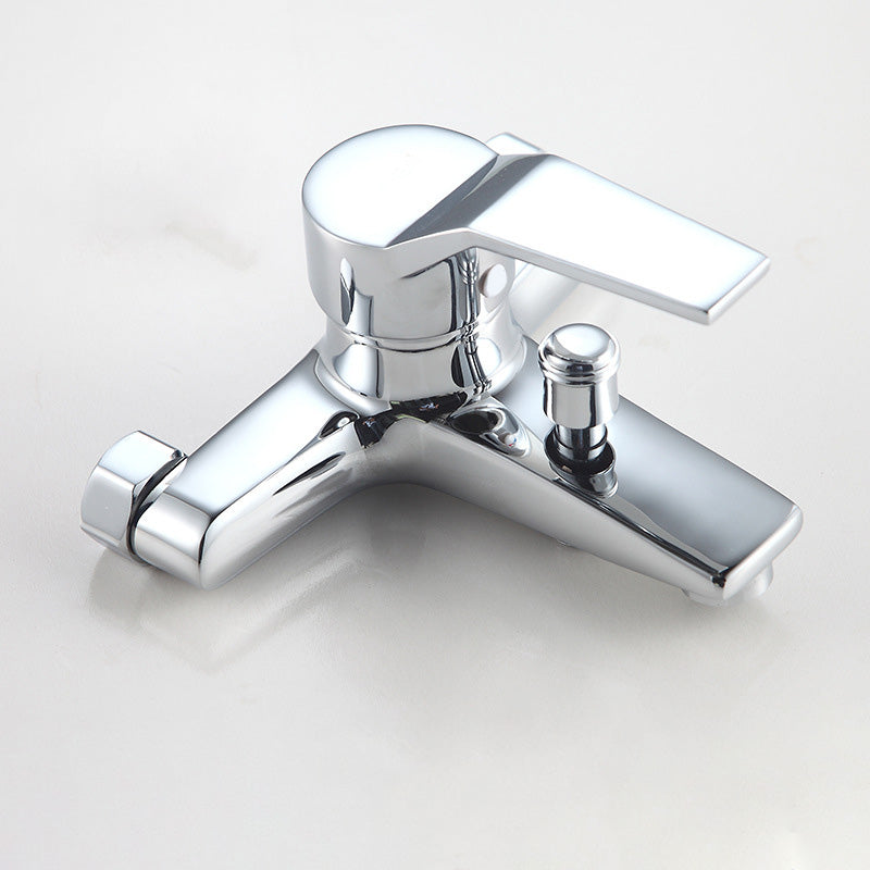 Modern Silver Faucet Copper with 1-Handle 2-Hole Bathroom Faucet