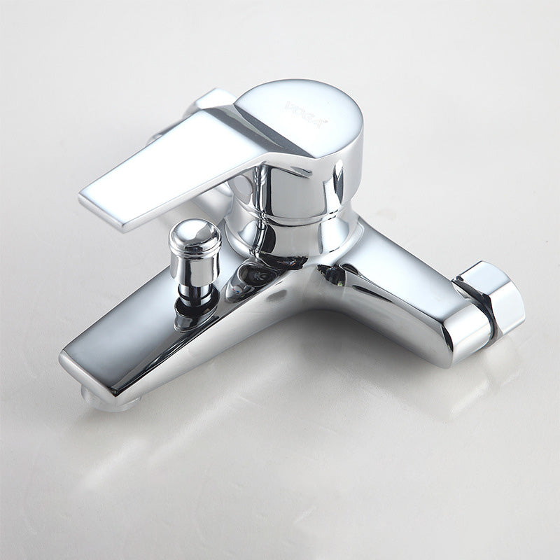 Modern Silver Faucet Copper with 1-Handle 2-Hole Bathroom Faucet