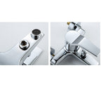 Modern Silver Faucet Copper with 1-Handle 2-Hole Bathroom Faucet