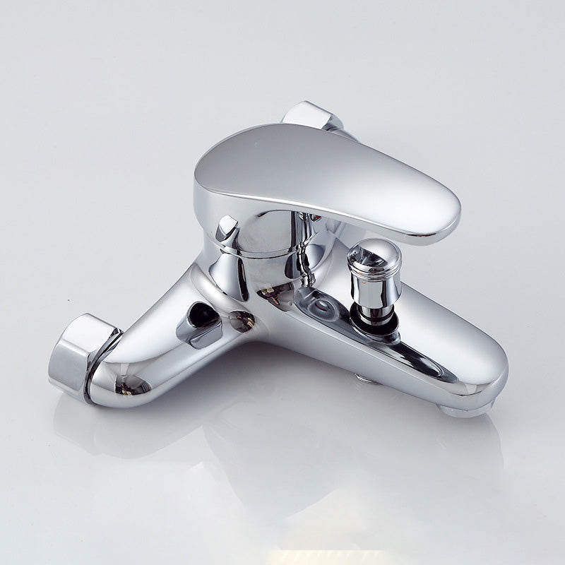 Modern Silver Faucet Copper with 1-Handle 2-Hole Bathroom Faucet