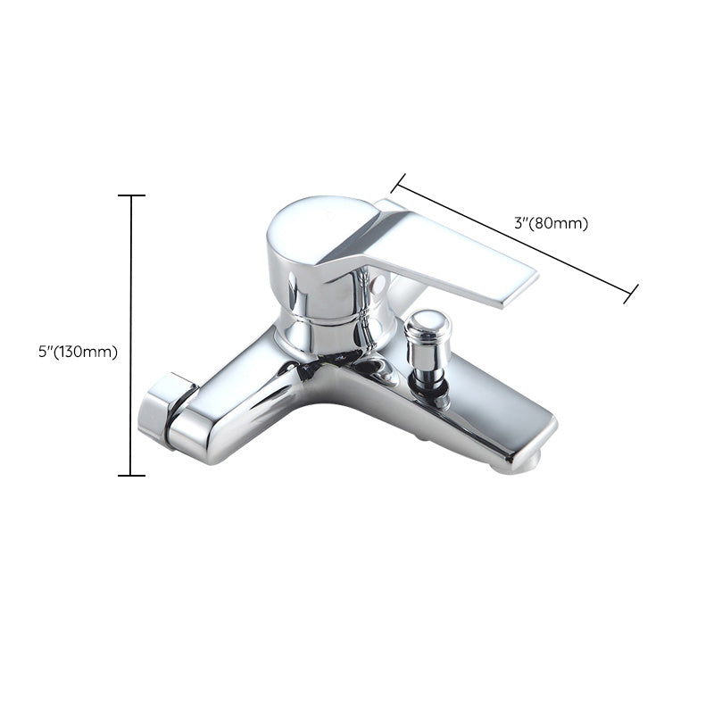 Modern Silver Faucet Copper with 1-Handle 2-Hole Bathroom Faucet