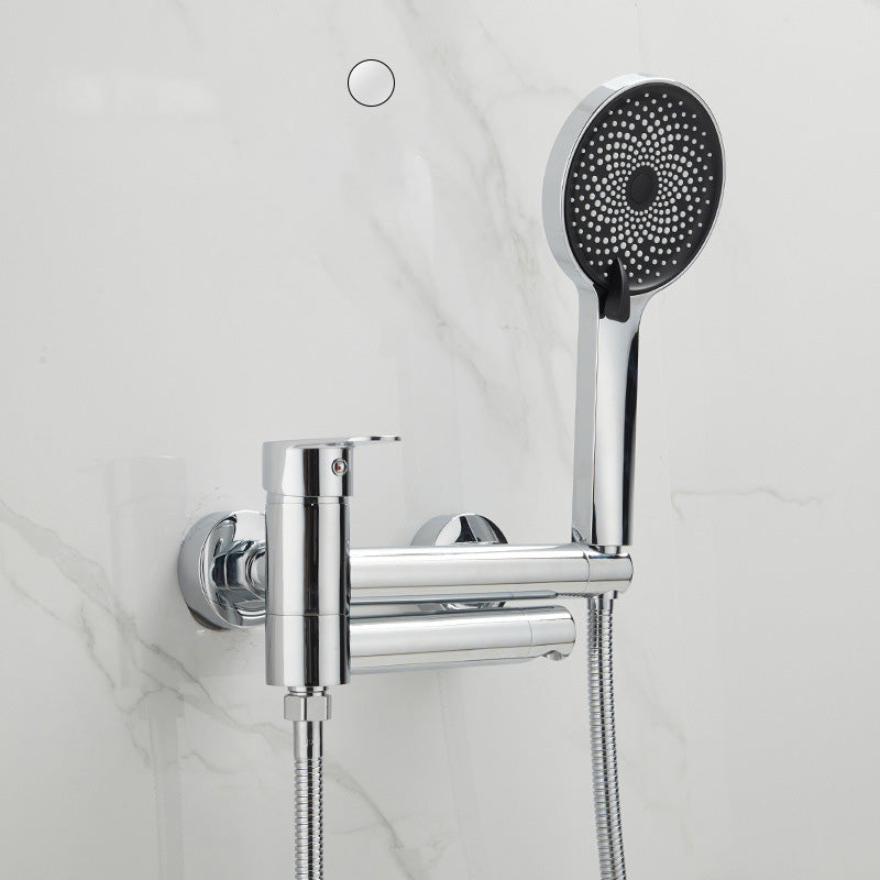 Modern Bathtub Edge Piece Single-Lever Wall-Mounted Bathtub Faucet with Hand Shower
