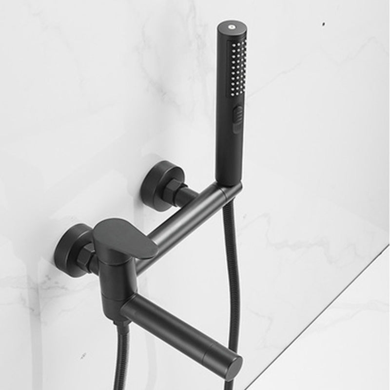 Modern Bathtub Edge Piece Single-Lever Wall-Mounted Bathtub Faucet with Hand Shower