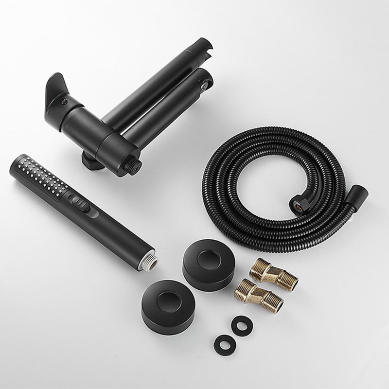 Modern Bathtub Edge Piece Single-Lever Wall-Mounted Bathtub Faucet with Hand Shower
