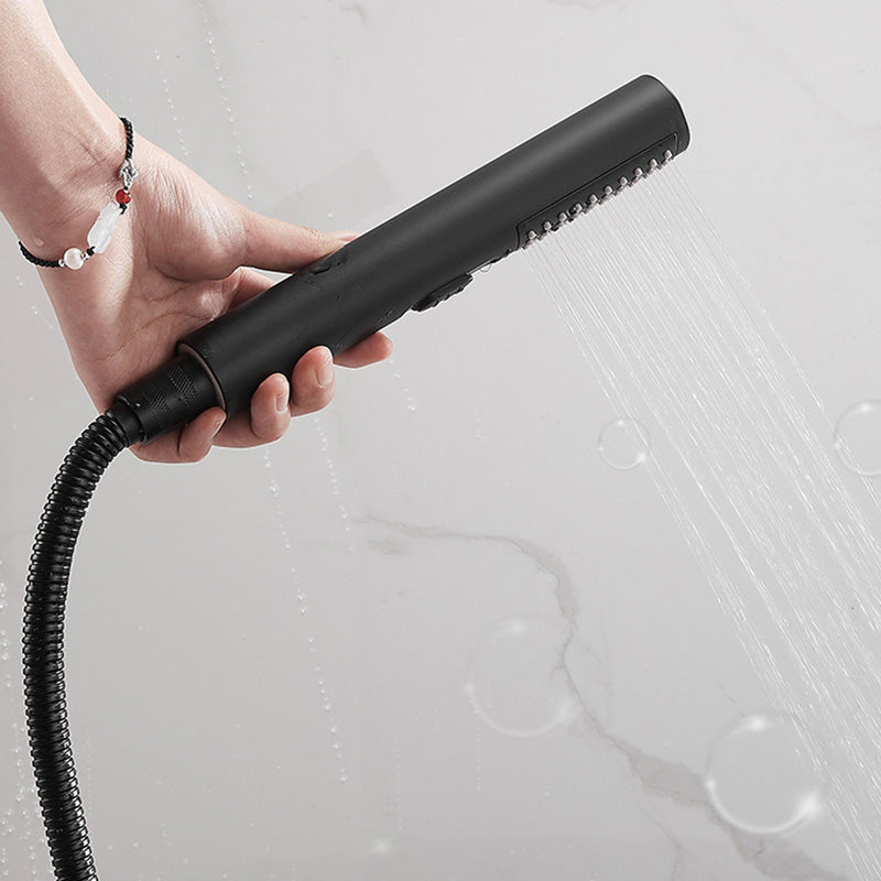 Modern Bathtub Edge Piece Single-Lever Wall-Mounted Bathtub Faucet with Hand Shower
