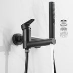Modern Bathtub Edge Piece Single-Lever Wall-Mounted Bathtub Faucet with Hand Shower