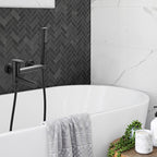 Modern Bathtub Edge Piece Single-Lever Wall-Mounted Bathtub Faucet with Hand Shower