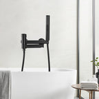 Modern Bathtub Edge Piece Single-Lever Wall-Mounted Bathtub Faucet with Hand Shower
