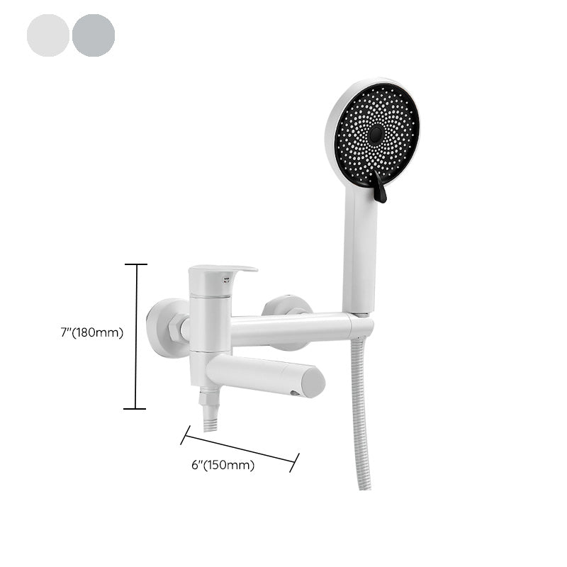 Modern Bathtub Edge Piece Single-Lever Wall-Mounted Bathtub Faucet with Hand Shower