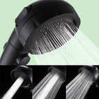 Contemporary Shower Head Round Handheld Shower Head Combination in Black