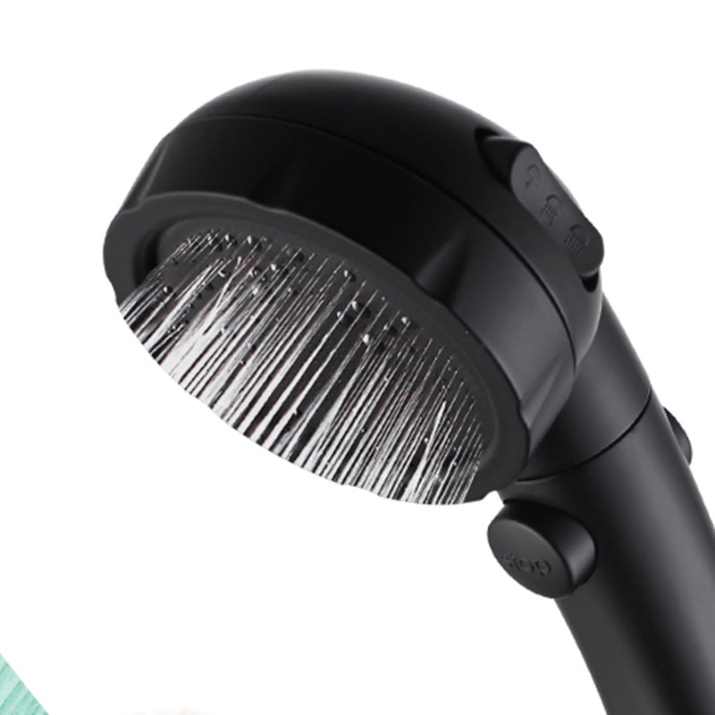 Contemporary Shower Head Round Handheld Shower Head Combination in Black