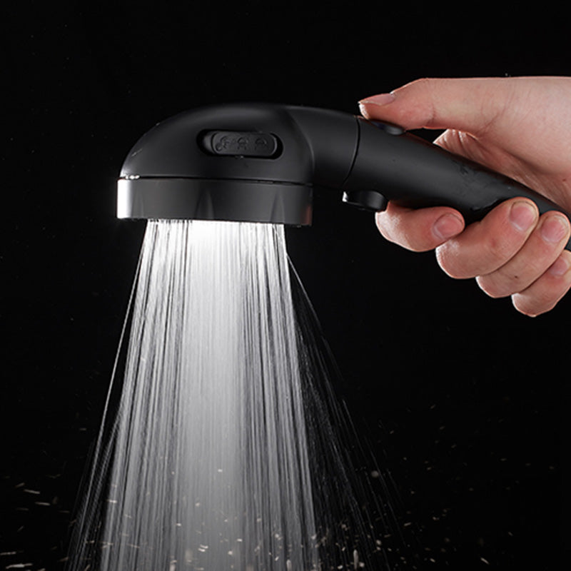 Contemporary Shower Head Round Handheld Shower Head Combination in Black
