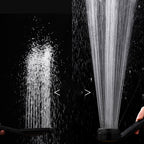 Contemporary Shower Head Round Handheld Shower Head Combination in Black