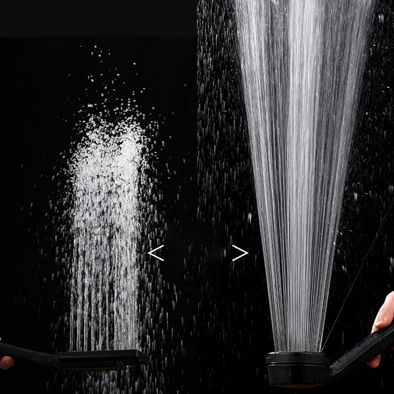 Contemporary Shower Head Round Handheld Shower Head Combination in Black