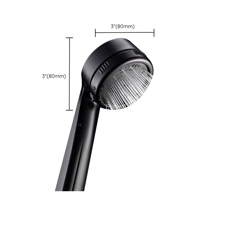 Contemporary Shower Head Round Handheld Shower Head Combination in Black