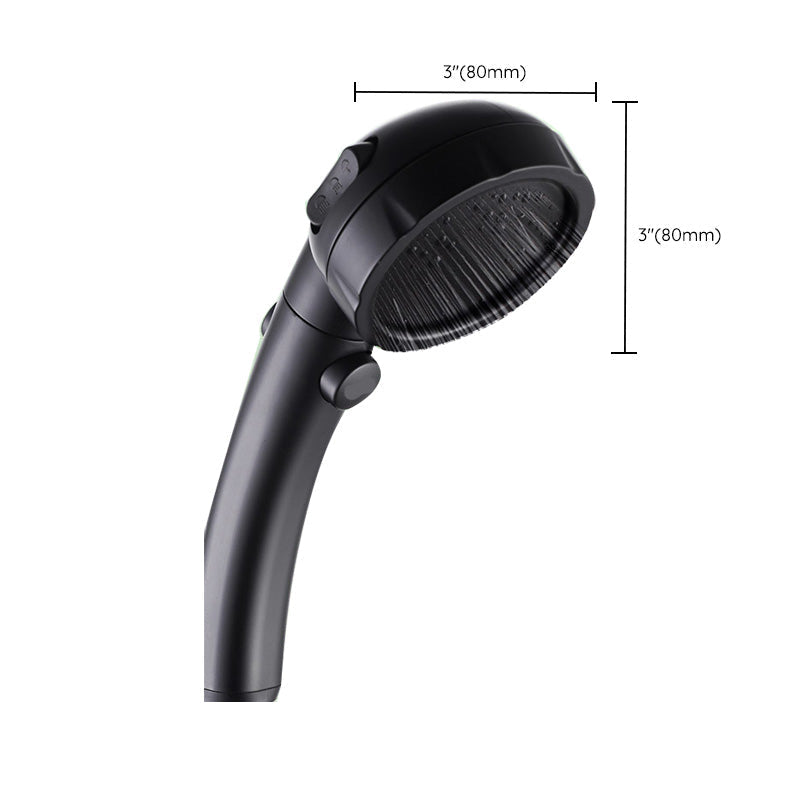Contemporary Shower Head Round Handheld Shower Head Combination in Black