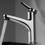 Simplicity Brass Sink Faucet Low Arc Single Color Centerset Vanity Faucet for the Bathroom