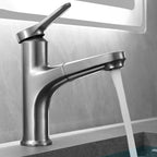 Simplicity Brass Sink Faucet Low Arc Single Color Centerset Vanity Faucet for the Bathroom