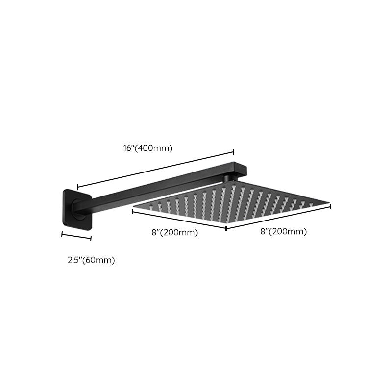 Square and Round Shower Head made of Stainless Steel, Fixed Mounted Ceiling Shower Head in Black