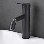 Modern Sink Faucet Copper Lever Handle Low Arc Pull Out Sink Faucet