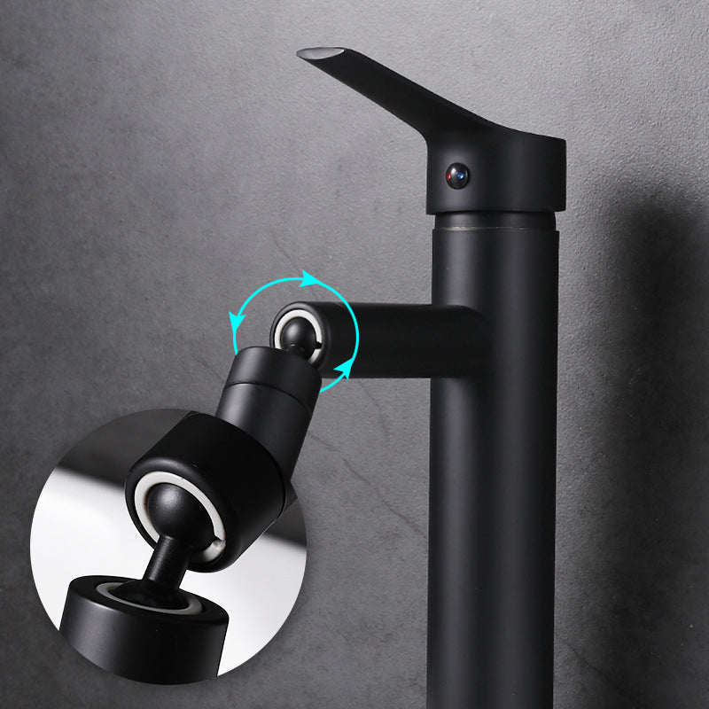 Modern Sink Faucet Copper Lever Handle Low Arc Pull Out Sink Faucet