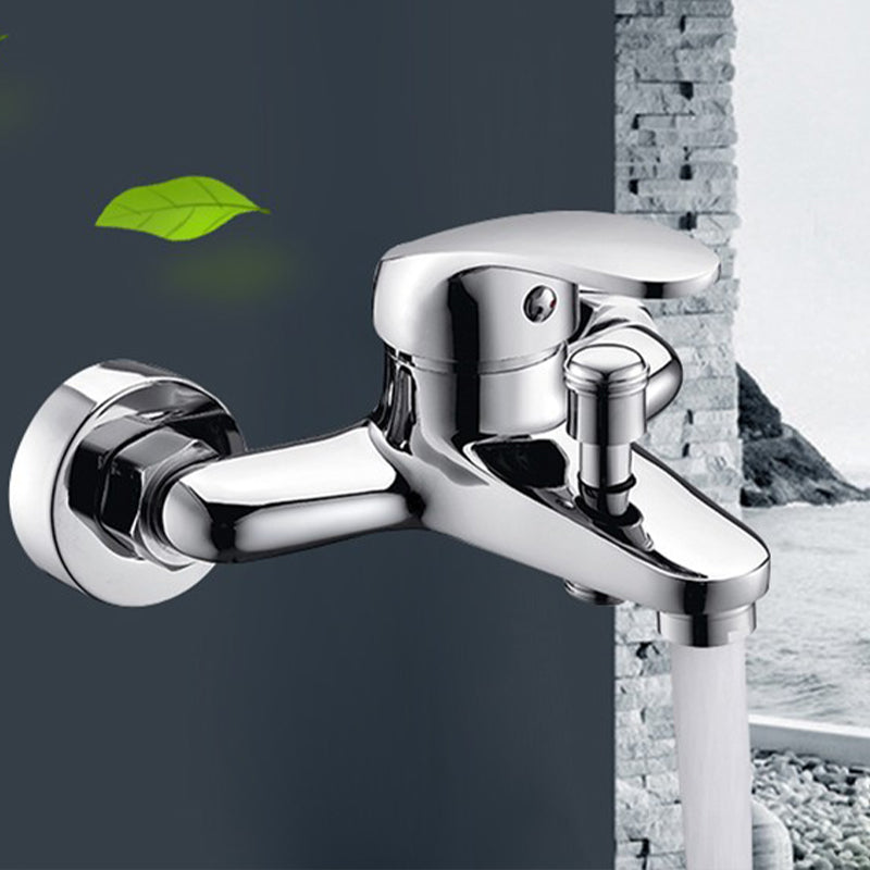 Modern Silver Bathtub Spout Single-Hole and Two-Hole Installation Faucet