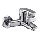 Modern Silver Bathtub Spout Single-Hole and Two-Hole Installation Faucet