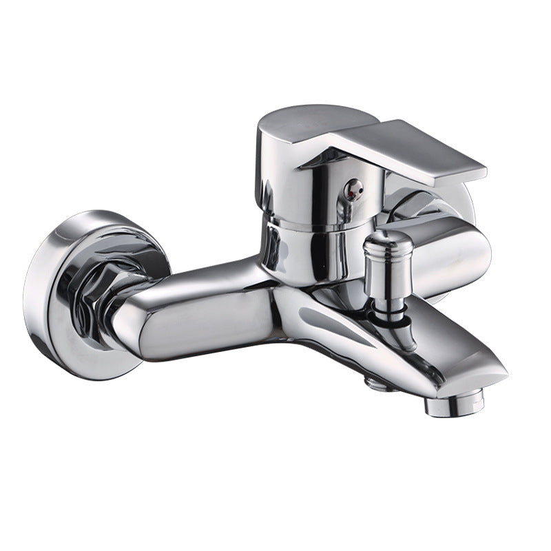 Modern Silver Bathtub Spout Single-Hole and Two-Hole Installation Faucet