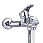 Modern Silver Bathtub Spout Single-Hole and Two-Hole Installation Faucet