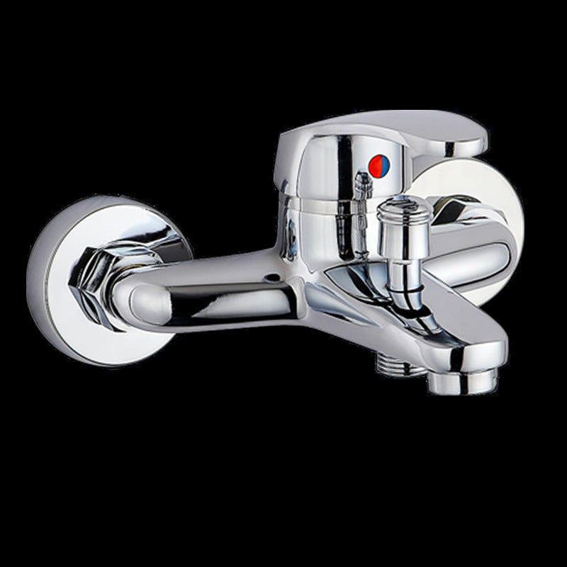 Modern Silver Bathtub Spout Single-Hole and Two-Hole Installation Faucet