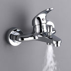Modern Silver Bathtub Spout Single-Hole and Two-Hole Installation Faucet