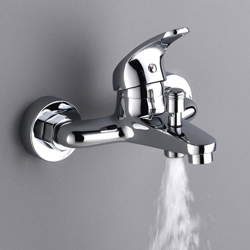 Modern Silver Bathtub Spout Single-Hole and Two-Hole Installation Faucet