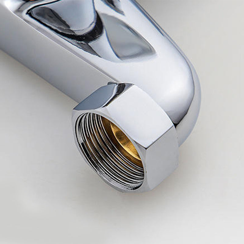 Modern Silver Bathtub Spout Single-Hole and Two-Hole Installation Faucet