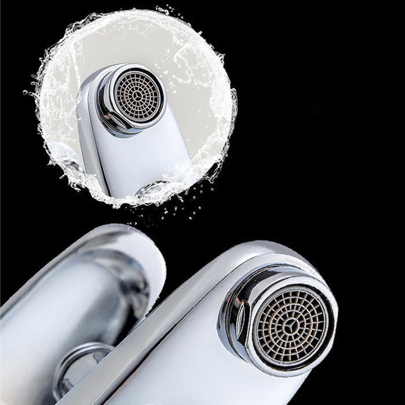 Modern Silver Bathtub Spout Single-Hole and Two-Hole Installation Faucet