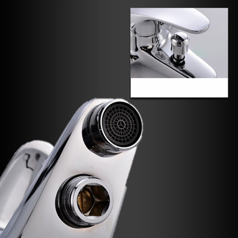 Modern Silver Bathtub Spout Single-Hole and Two-Hole Installation Faucet