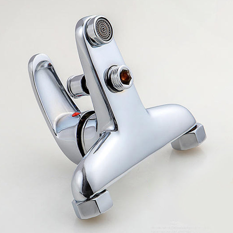Modern Silver Bathtub Spout Single-Hole and Two-Hole Installation Faucet